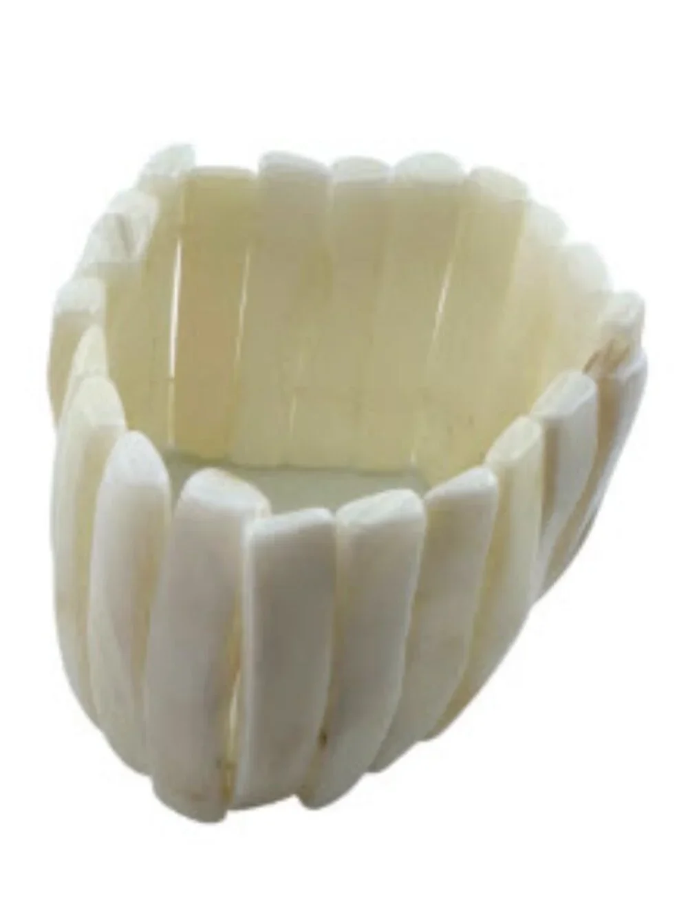 Vintage Mother of Pearl Stretch Bracelet Mid Century Modern Small Wrist